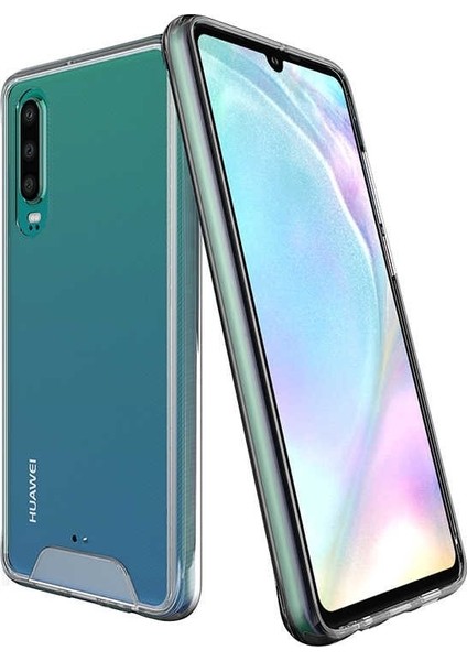 Huawei P30 Kılıf Gard Nitro Şeffaf Sert Silikon Şeffaf