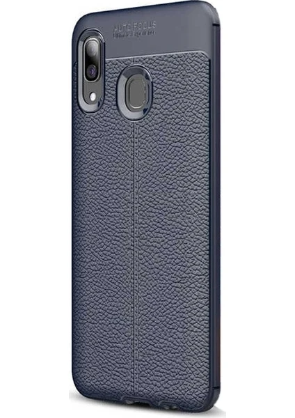 Case Street Huawei Honor 8c Kılıf Niss Silikon Deri Görünümlü+Nano Glass Lacivert