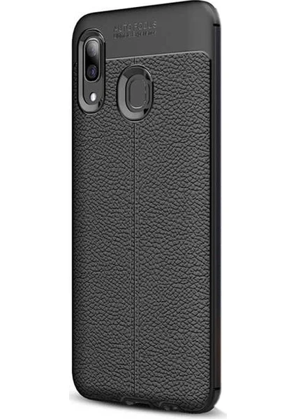 Case Street Huawei Honor 8c Kılıf Niss Silikon Deri Görünümlü+Nano Glass Siyah