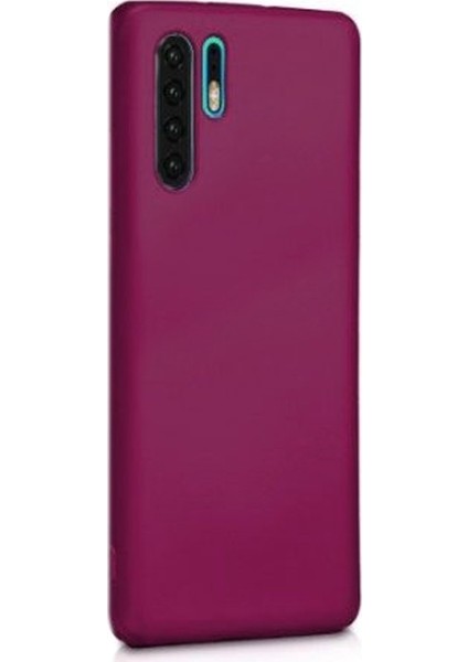 Huawei P30 Pro Kılıf Premier Silikon Esnek Koruma+Full Kapatan Cam Mürdüm
