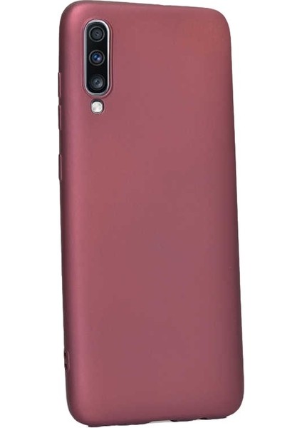 Samsung Galaxy A70 Kılıf Premier Silikon Koruma+Nano Glass Mürdüm