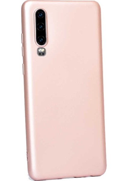 Huawei P30 Kılıf Premier Silikon Esnek Koruma+Nano Glass Gold