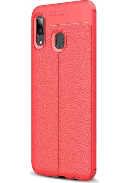 Huawei Honor 8c Kılıf Niss Silikon Deri Görünümlü+Nano Glass Kırmızı