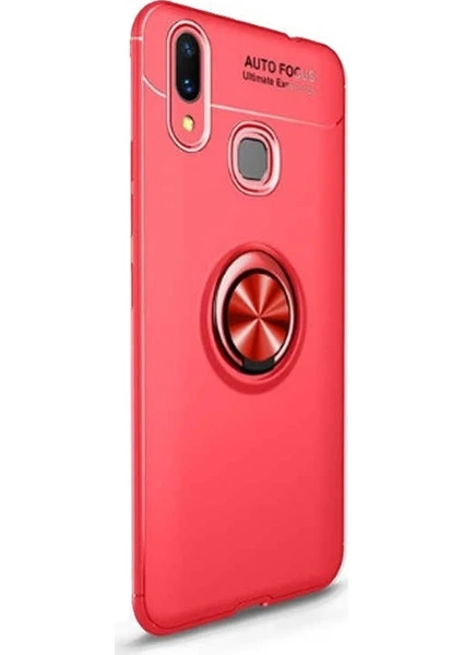 Case Street Huawei Y6 2019 Kılıf Ravel Yüzüklü Mıknatıslı Silikon Kırmızı