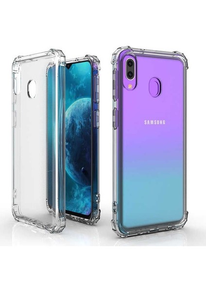 Samsung Galaxy A20 Kılıf AntiShock Ultra Koruma+Nano Glass Renksiz modelleri