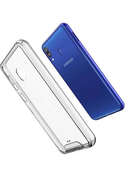 Samsung Galaxy M20 Kılıf Gard Nitro Şeffaf Silikon+Nano Glass Renksiz modelleri
