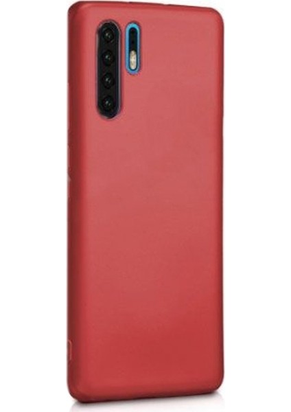Huawei P30 Pro Kılıf Premier Silikon Esnek Koruma+Full Kapatan Cam Kırmızı