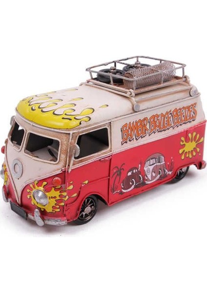 Nostaljik Metal Minibüs Çerçeveli Ve Kumbaralı 20 cm fiyatları