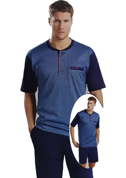 5038 Erkek Jakarlı 3Lü Pijama Takımı