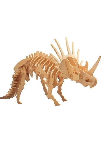 3D Ahşap Maket Boyanabilir Dinazor - Styracosaurus