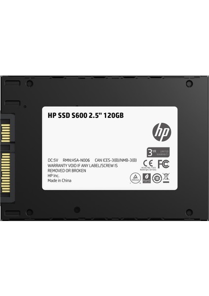 Hp S600 120GB 520/500MB/S SATA III 3D NAND 2.5'' SSD 4FZ32AA