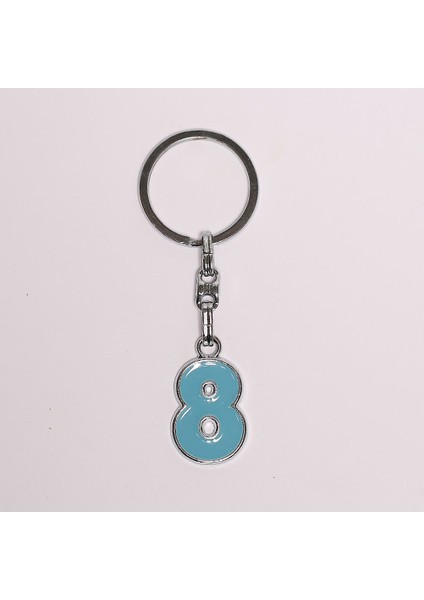 Açık Mavi 8 Rakamlı Çelik Anahtarlık