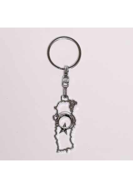 Metalik Türkiye Harita Çelik Anahtarlık