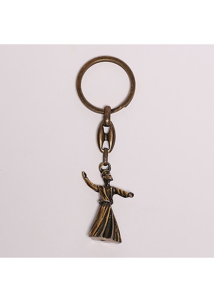 Bronz Mevlana Figürlü Krom Anahtarlık