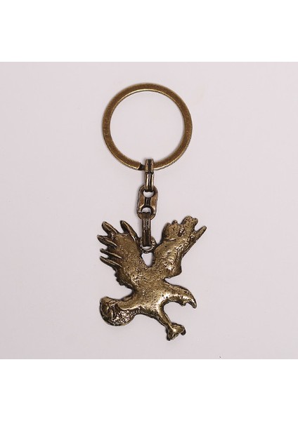 Bronz Şahin Figürlü Krom Anahtarlık