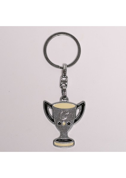Kupa Figürlü Gümüş Rengi Anahtarlık
