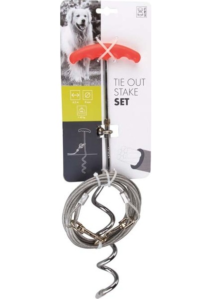 Köpek Bahçe Kazığı Çelik Telli 4,5 M Max 40 Kg