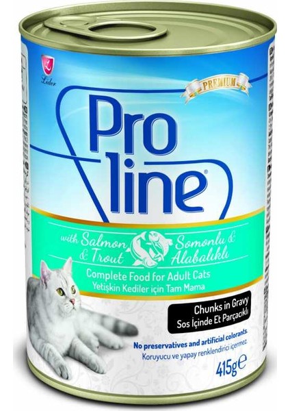 Proline Somon ve Alalbalıklı Kedi Konserve 415 g