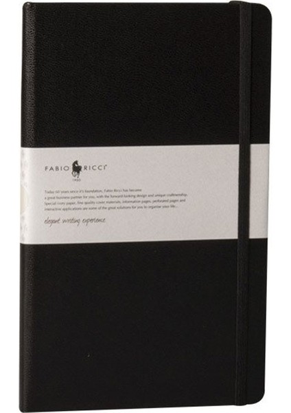 Suni Deri 9X14 Lastikli Siyah Çizgili Defter 1041