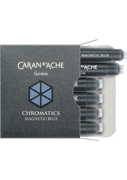 Caran d'Ache Dolmakalem Kartuşu Magnetic Blue 6'lı