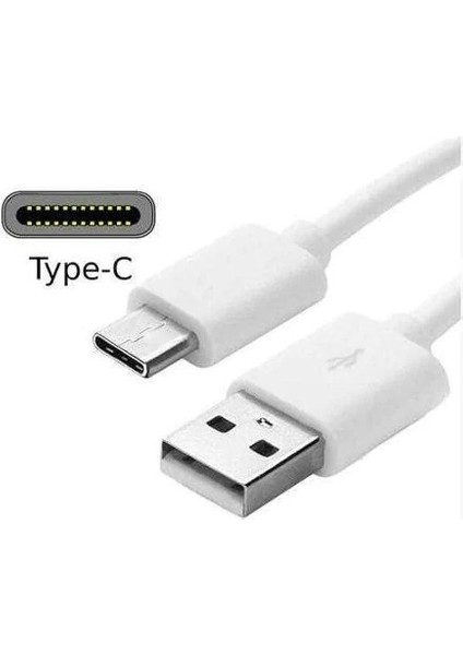 Type C USB Powerbank Kısa Şarj Kablosu Beyaz
