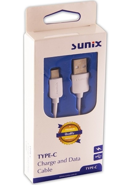 Type C USB Powerbank Kısa Şarj Kablosu Beyaz