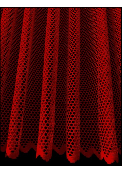 Lüx Avangart Bordo 1/2,5 Orta Pileli File Tül Perde - 100x150 cm