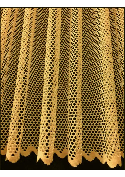 Lüx Avangart Hardal Pilesiz Düz File Tül Perde - 500x280 cm