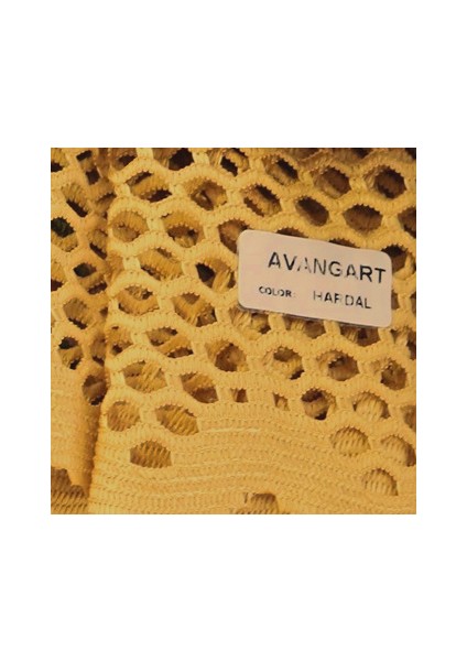 Lüx Avangart Hardal Pilesiz Düz File Tül Perde - 500x280 cm modelleri