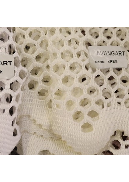 Lüx Avangart Krem Pilesiz Düz File Tül Perde - 100x150 cm modelleri