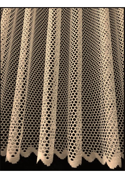 Lüx Avangart Nohut 1/2 Seyrek Pileli File Tül Perde - 100x230 cm