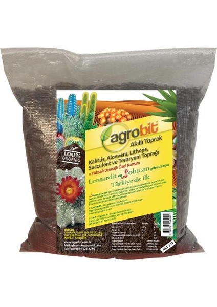 Kaktüs Aloevera Lithops ve Succulent Toprağı 3 Lt Gübreli Karışım