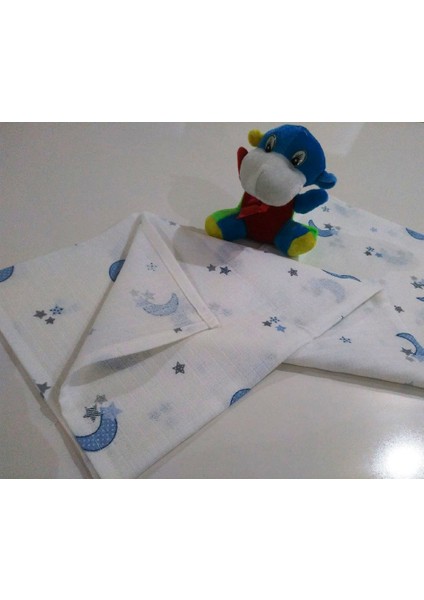 Mavi Ay Yıldızlı Müslin Bebe modelleri