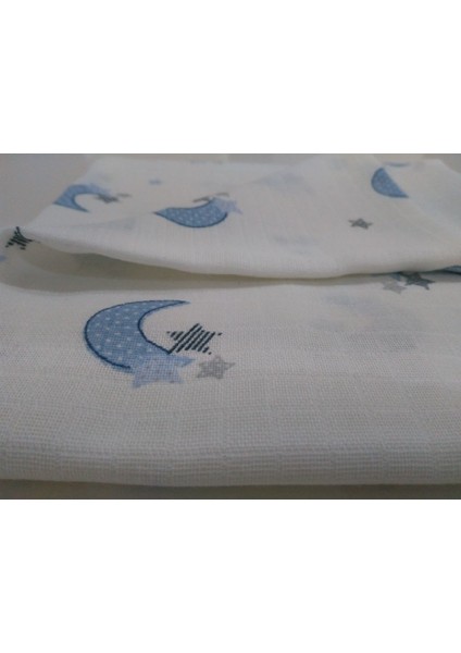 Mavi Ay Yıldızlı Müslin Bebe fırsatları