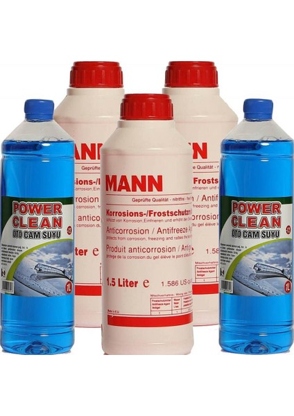 Organik Kırmızı Antifriz 1.5 Lt (-37 ) (3 Adet) 4.5 Lt + 2 Adet Camsuyu