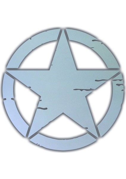 2'li Küçük Boy Eskitilmiş Askeri Yıldız Seti Reflektif Sticker
