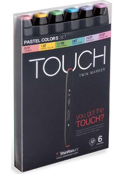 Touch Twın Marker 6Lı Set Pastel Renkleri