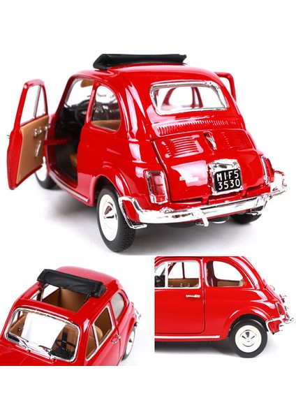 Burago 1/24 Ölçek Fiat 500L 1968 Model Klasik Araba