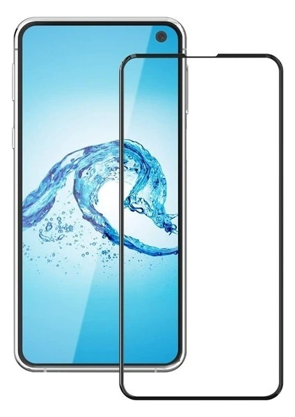 Samsung Galaxy S10E 5D Full Nano Ekran Koruyucu Cam Siyah + Şeffaf Silikon Kılıf