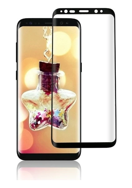 Samsung Galaxy S9 5D Full Nano Ekran Koruyucu Cam Siyah + Şeffaf Silikon Kılıf