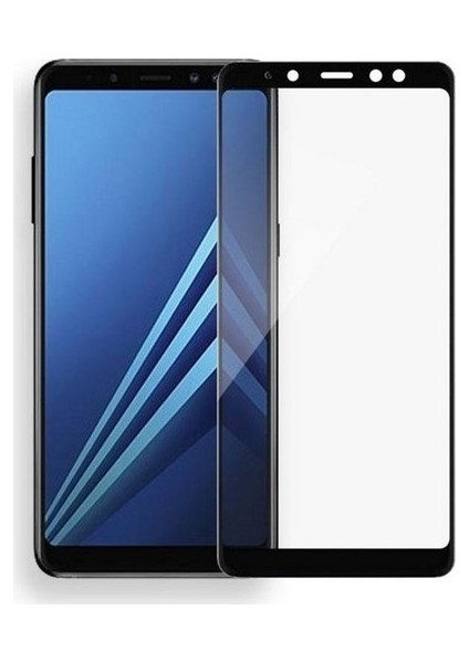 Samsung Galaxy A8 2018 5D Full Nano Ekran Koruyucu Cam + Siyah Silikon Kılıf