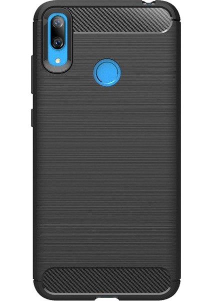 Huawei Y7 2019 Brushed Carbon Fiber Silikon Kılıf