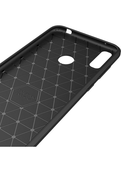 Huawei Y7 2019 Brushed Carbon Fiber Silikon Kılıf