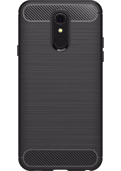 LG Q7 Prime - LG Q7 Bts Edition Brushed Carbon Fiber Silikon Kılıf