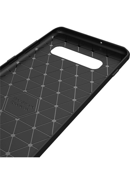 Samsung Galaxy S10 Plus Brushed Carbon Fiber Silikon Kılıf