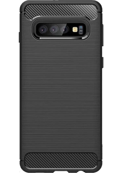 Samsung Galaxy S10 Brushed Carbon Fiber Silikon Kılıf