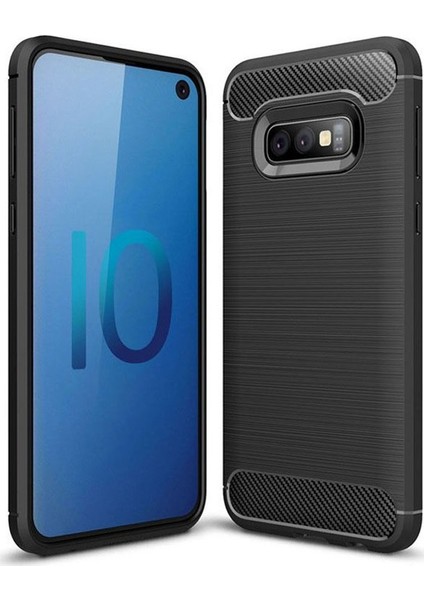 Samsung Galaxy S10E Brushed Carbon Fiber Silikon Kılıf
