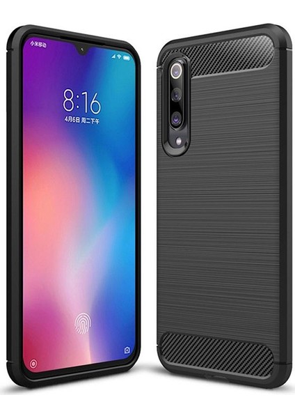 Xiaomi Mi 9 Brushed Carbon Fiber Silikon Kılıf