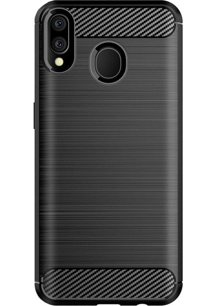 Samsung Galaxy M20 Brushed Carbon Fiber Silikon Kılıf