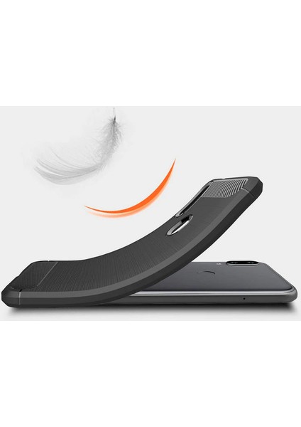 Samsung Galaxy M20 Brushed Carbon Fiber Silikon Kılıf